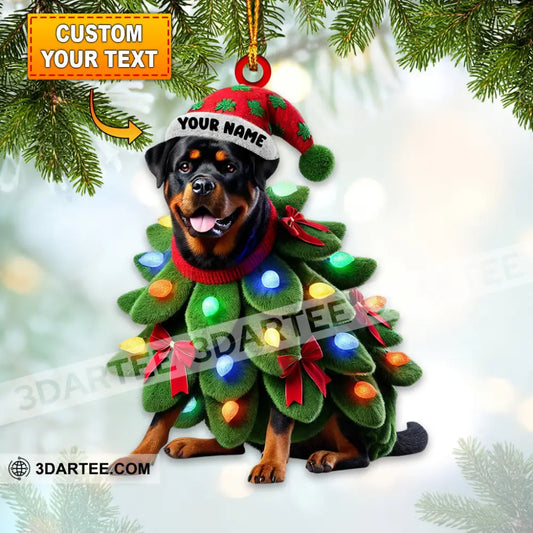 Custom Name Rottweiller Ornament Dog Christmas Gift Decoration