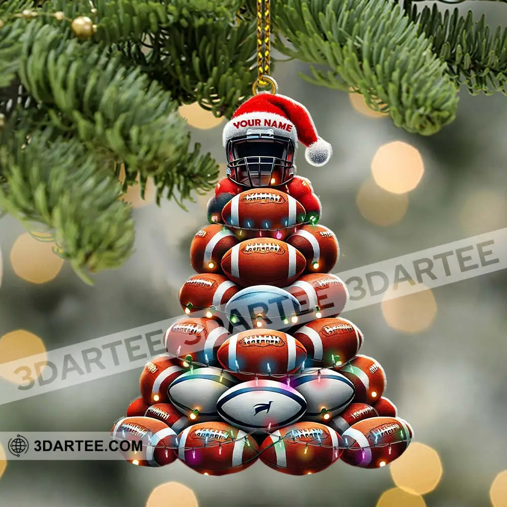 Custom Name Rugby Football Ornament Lover Christmas Gift