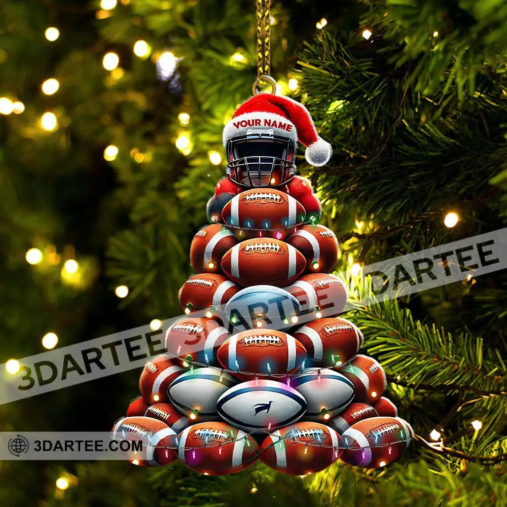 Custom Name Rugby Football Ornament Lover Christmas Gift