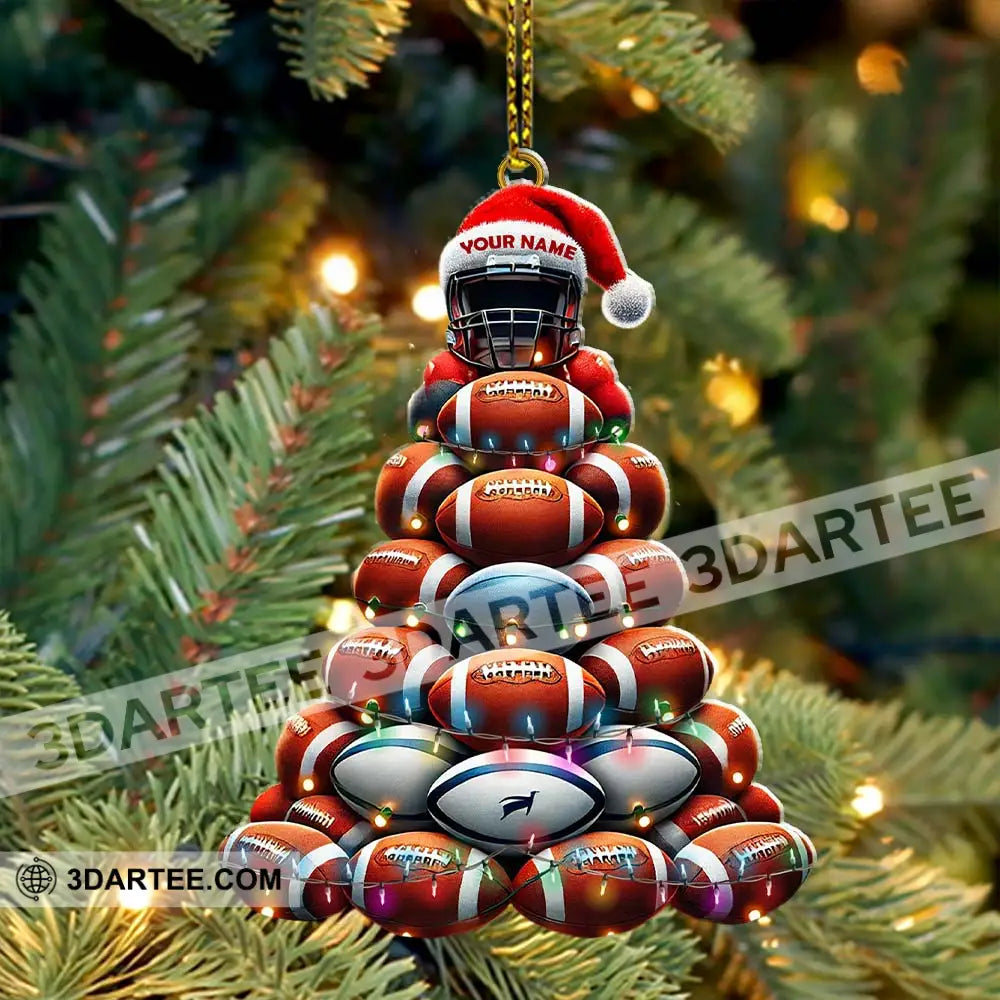 Custom Name Rugby Football Ornament Lover Christmas Gift