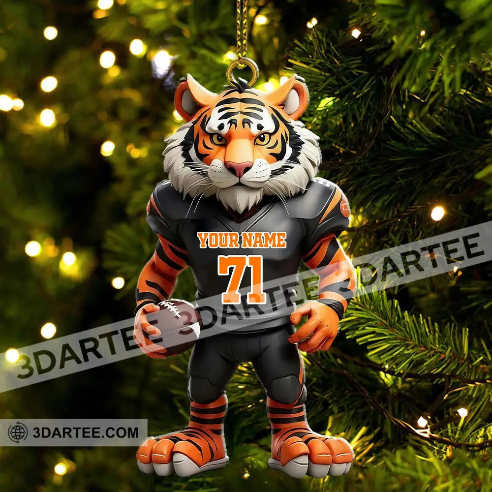 Custom Name Rugby Football Tiger Ornament Lover Christmas Gift