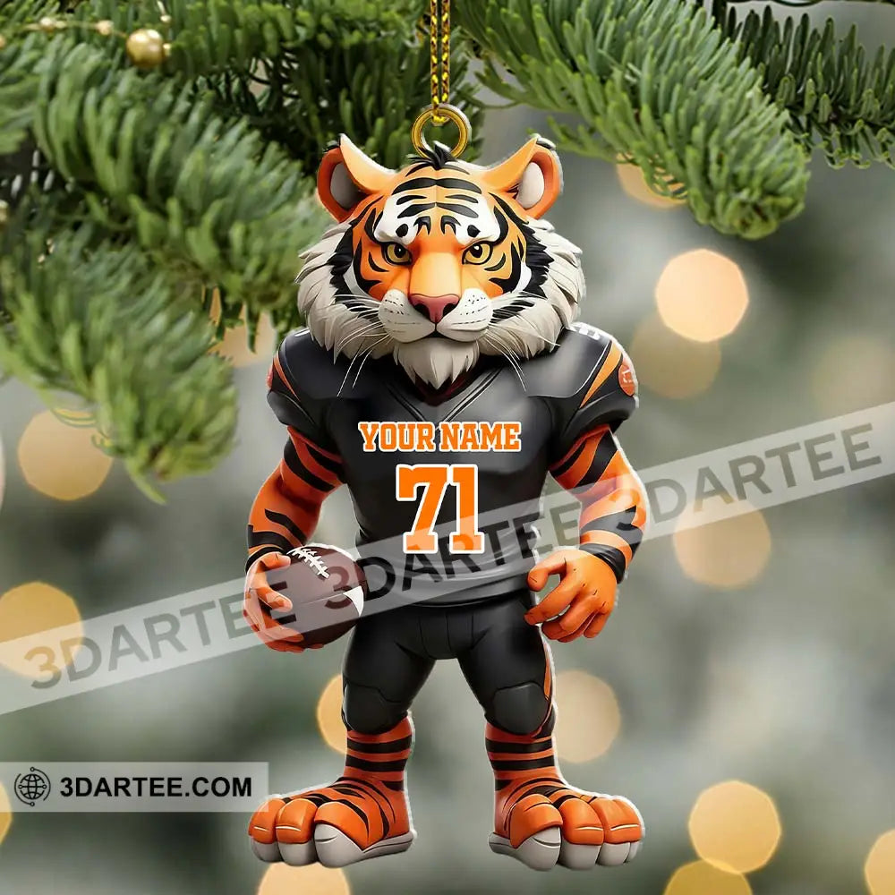 Custom Name Rugby Football Tiger Ornament Lover Christmas Gift