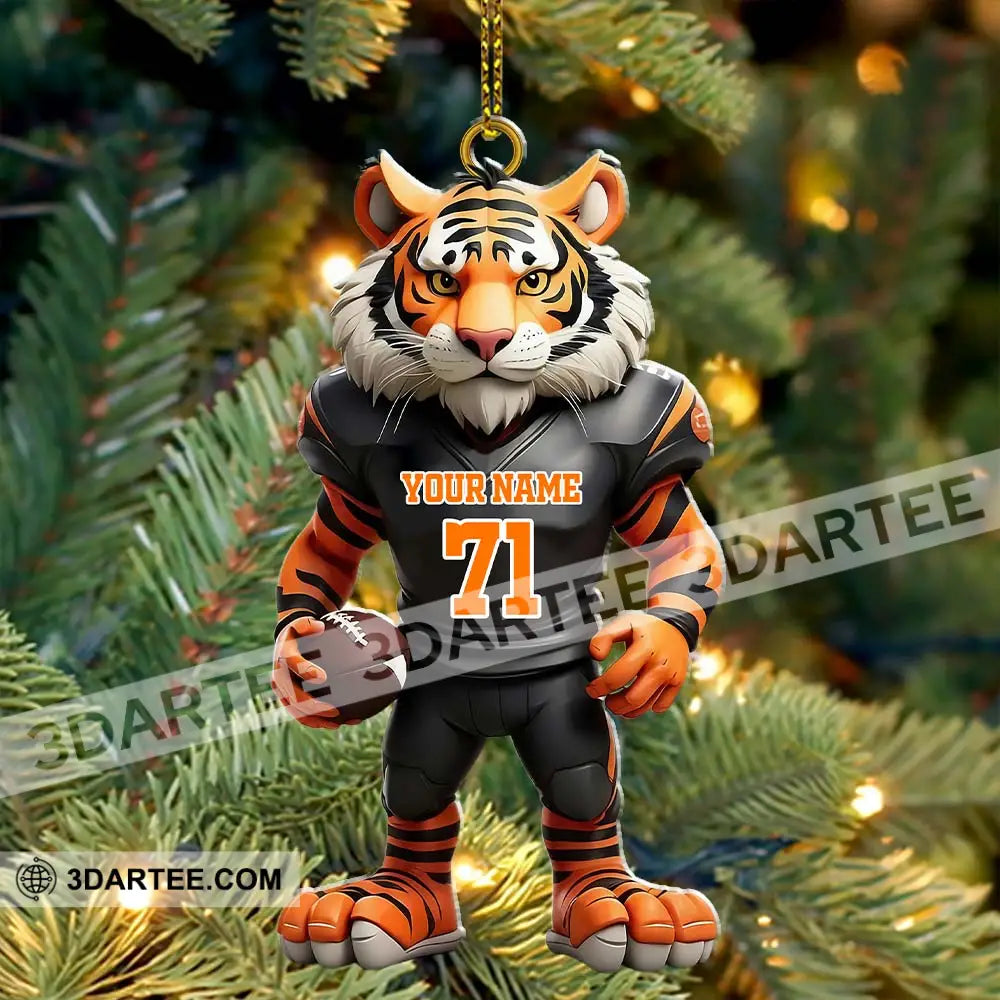 Custom Name Rugby Football Tiger Ornament Lover Christmas Gift