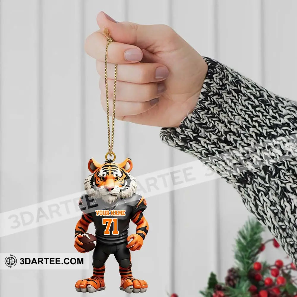 Custom Name Rugby Football Tiger Ornament Lover Christmas Gift