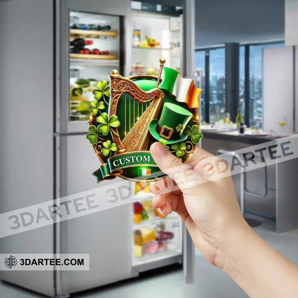 Custom Name Saint Patrick’s Day Fridge Magnet Gift For Ireland Lover