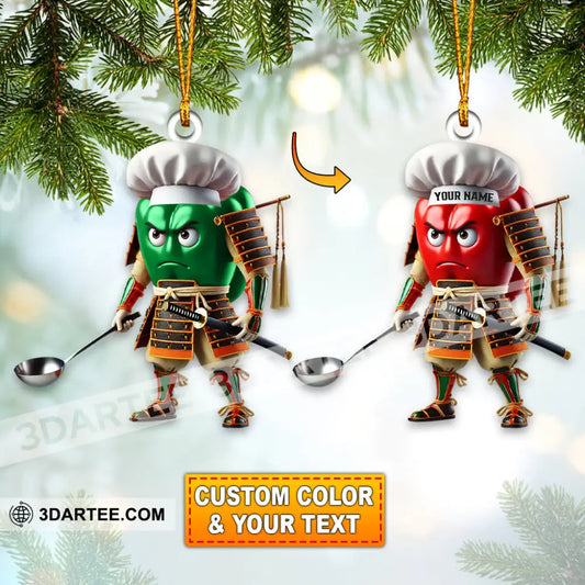 Custom Name Samurai Chef Ornament Christmas Gift