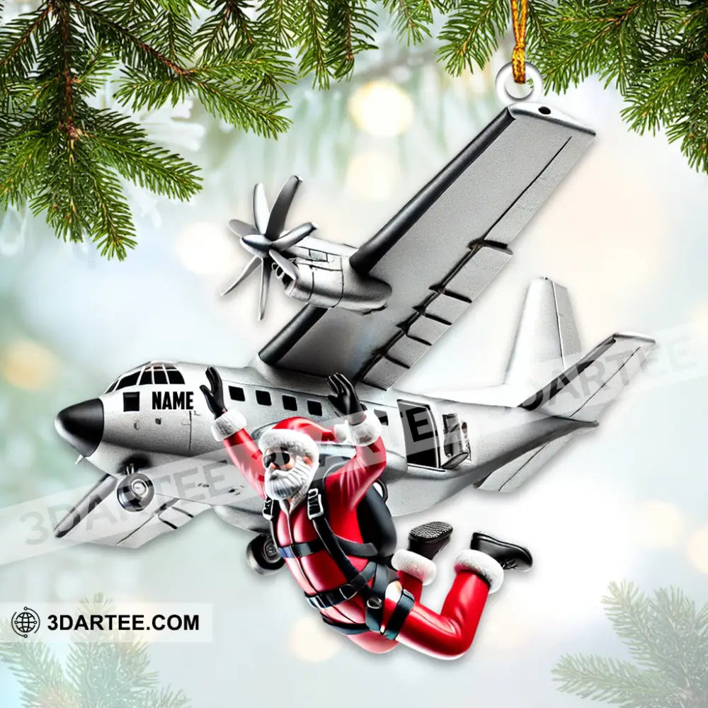 Custom Name Santa Airplane Ornament Christmas Gift For Lover