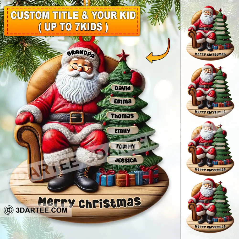 Custom Name Santa And Kids Christmas Ornament Family Gift