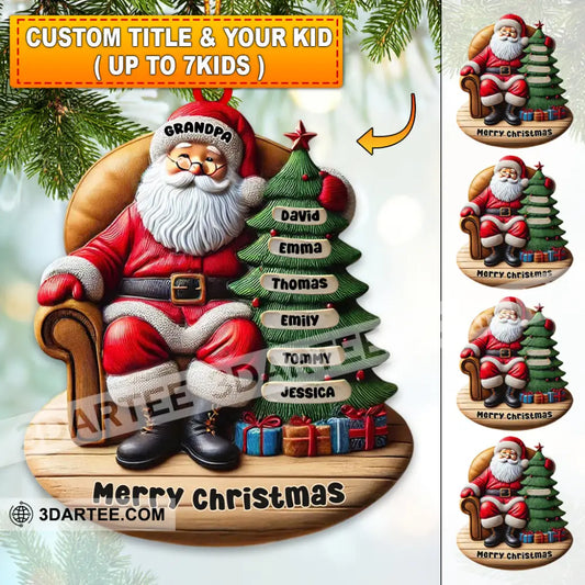 Custom Name Santa And Kids Christmas Ornament Family Gift