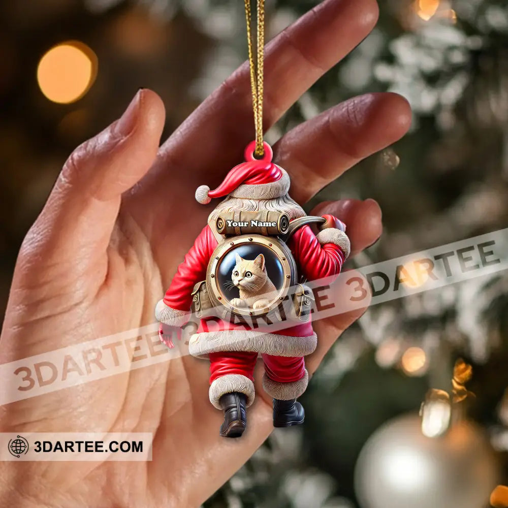 Custom Name Santa And Pet Ornament Lover Christmas Gift