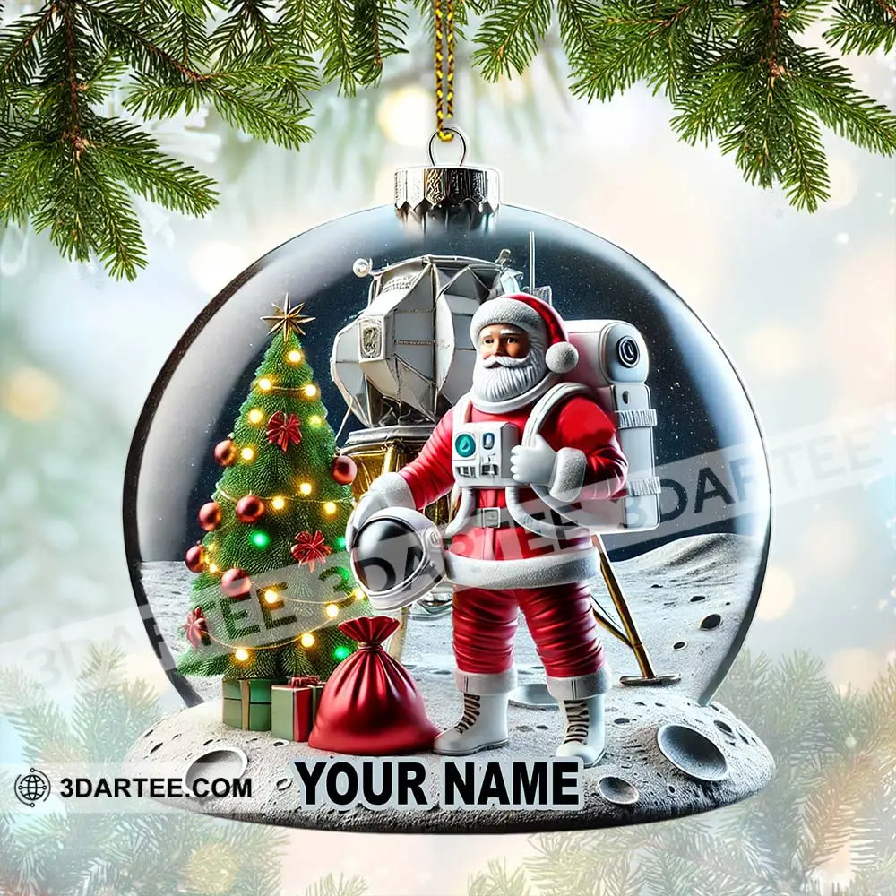 Custom Name Santa Astronaut Ornament Christmas Decoration 3.54’’ / 1