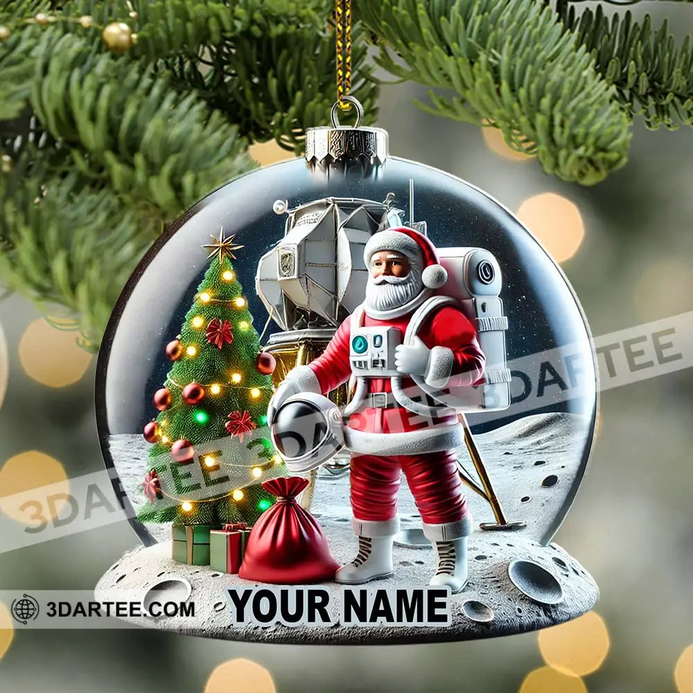 Custom Name Santa Astronaut Ornament Christmas Decoration