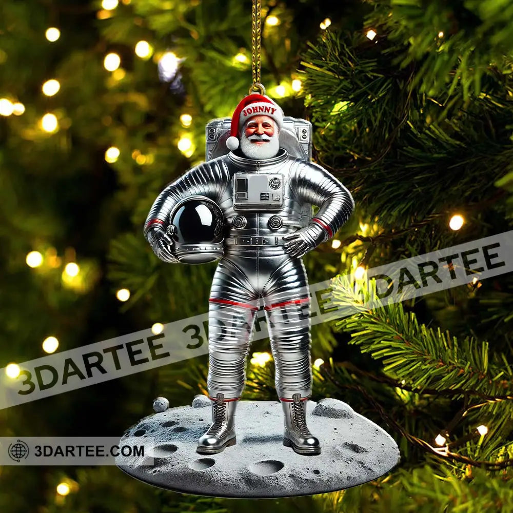 Custom Name Santa Astronaut Ornament Christmas Gift Decoration