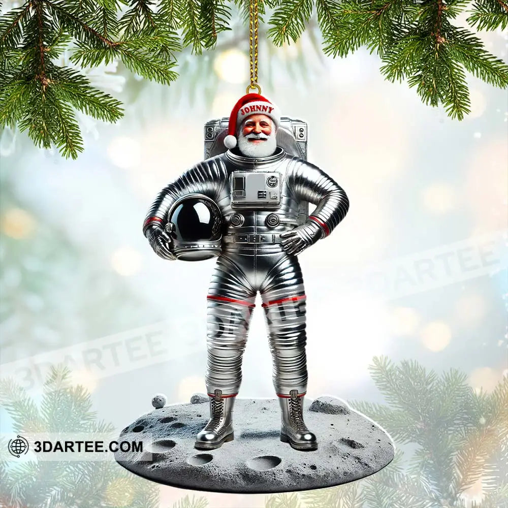 Custom Name Santa Astronaut Ornament Christmas Gift Decoration 3.54’’ / 1