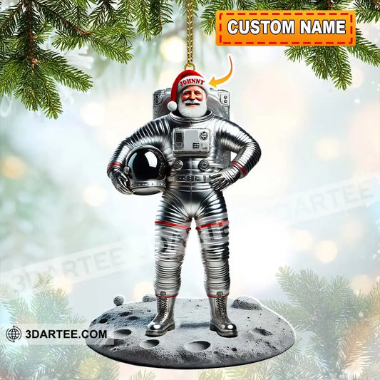 Custom Name Santa Astronaut Ornament Christmas Gift Decoration