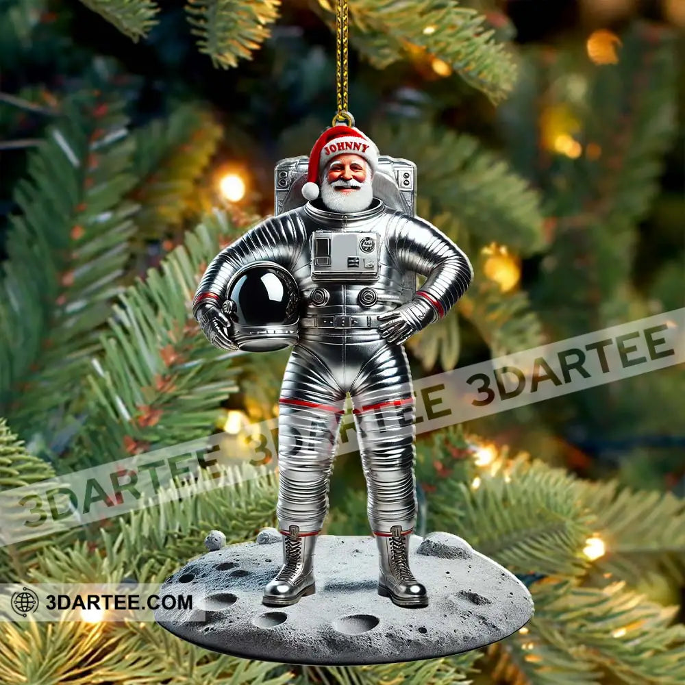 Custom Name Santa Astronaut Ornament Christmas Gift Decoration