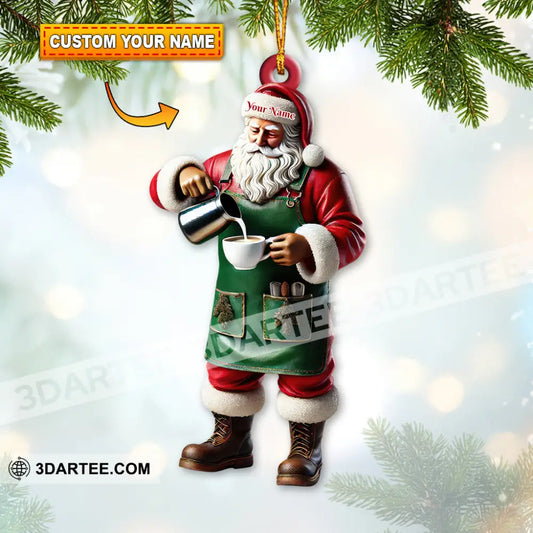 Custom Name Santa Bartender Ornament Home Decor Christmas Gift