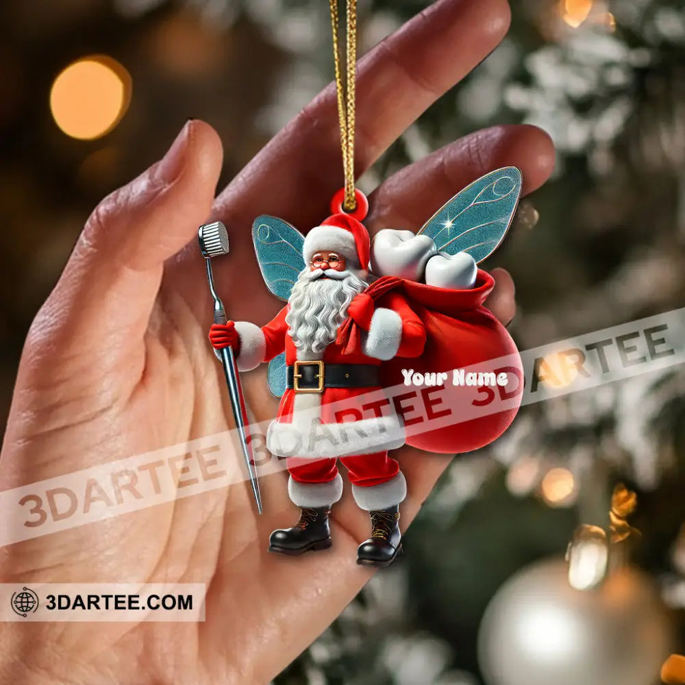 Custom Name Santa Dentist Ornament Christmas Gift
