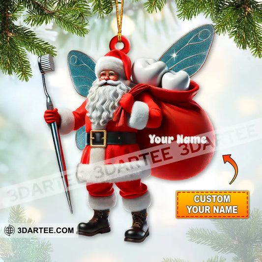 Custom Name Santa Dentist Ornament Christmas Gift