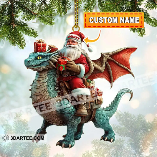 Custom Name Santa Dragon Ornament Christmas Gift For Lover