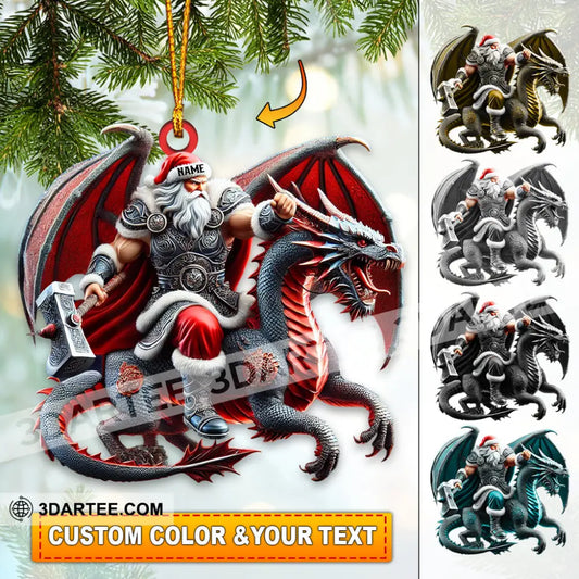 Custom Name Santa Dragon Ornament Christmas Gift For Lover