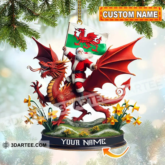 Custom Name Santa Dragon Ornament Christmas Gift For Lover