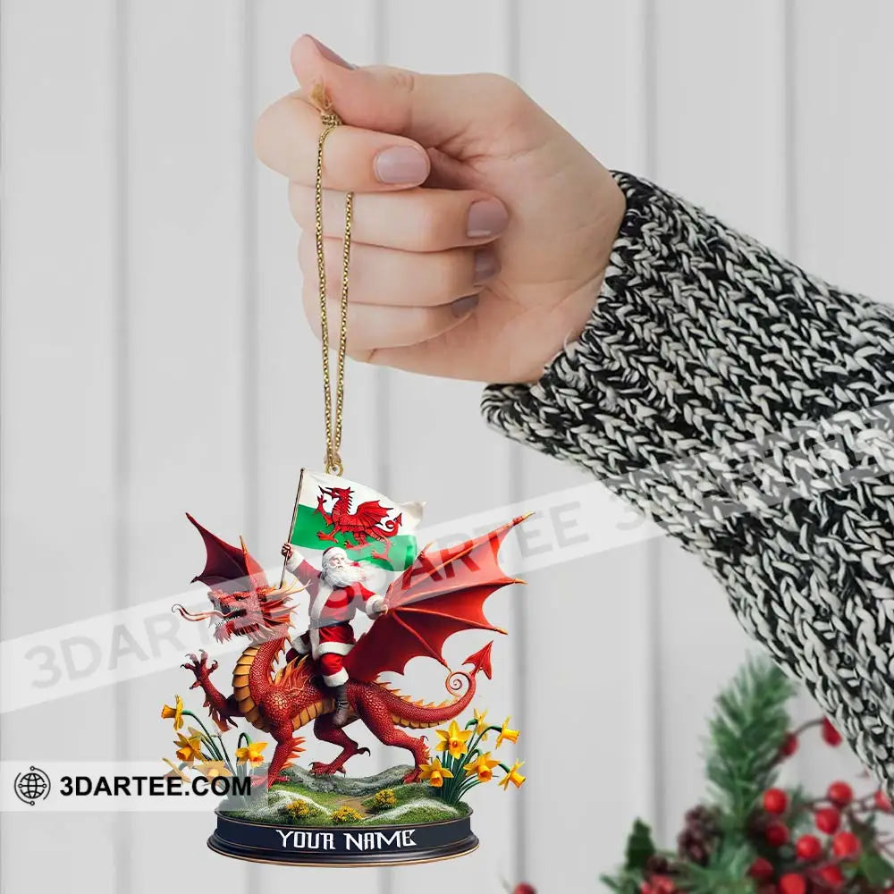 Custom Name Santa Dragon Ornament Christmas Gift For Lover