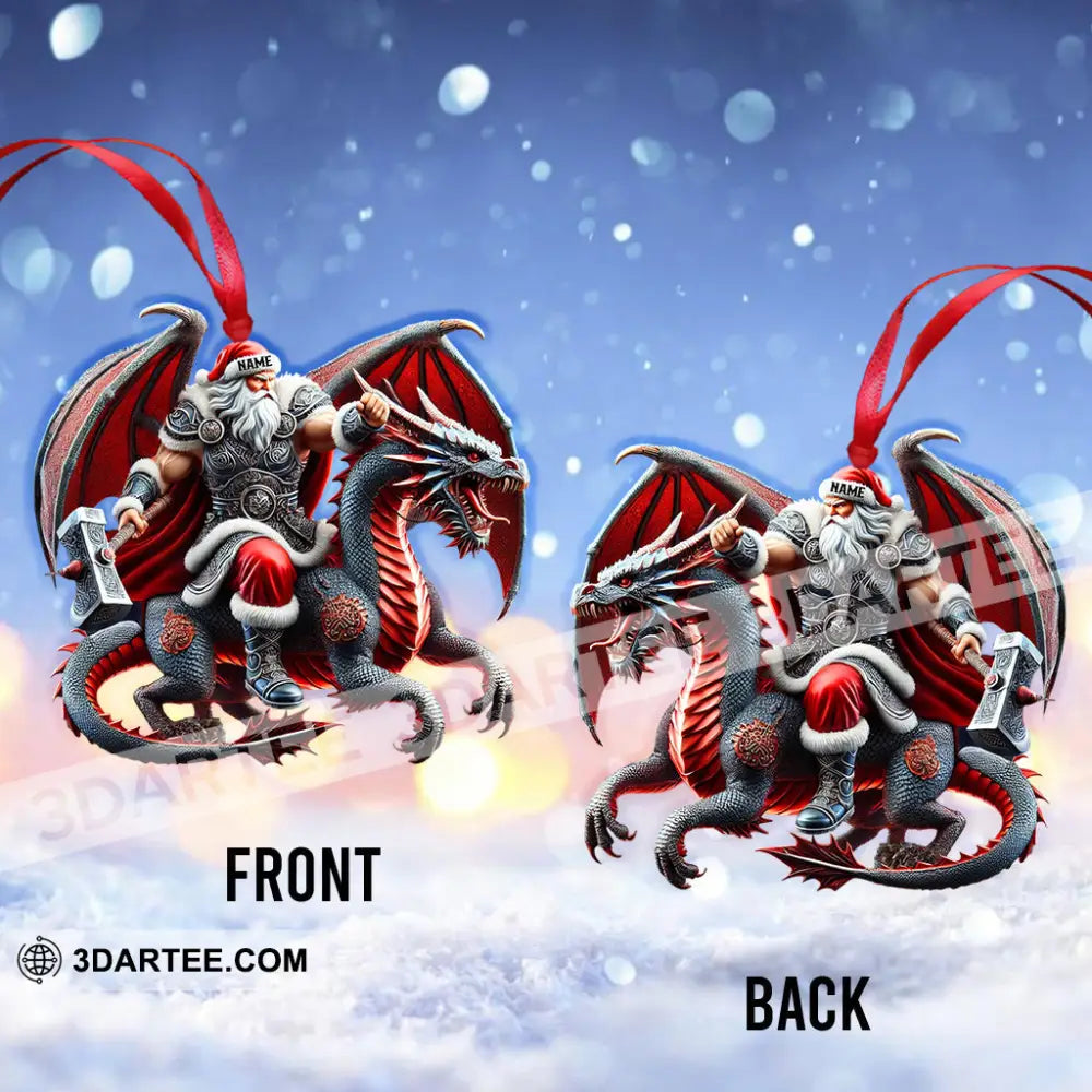 Custom Name Santa Dragon Ornament Christmas Gift For Lover