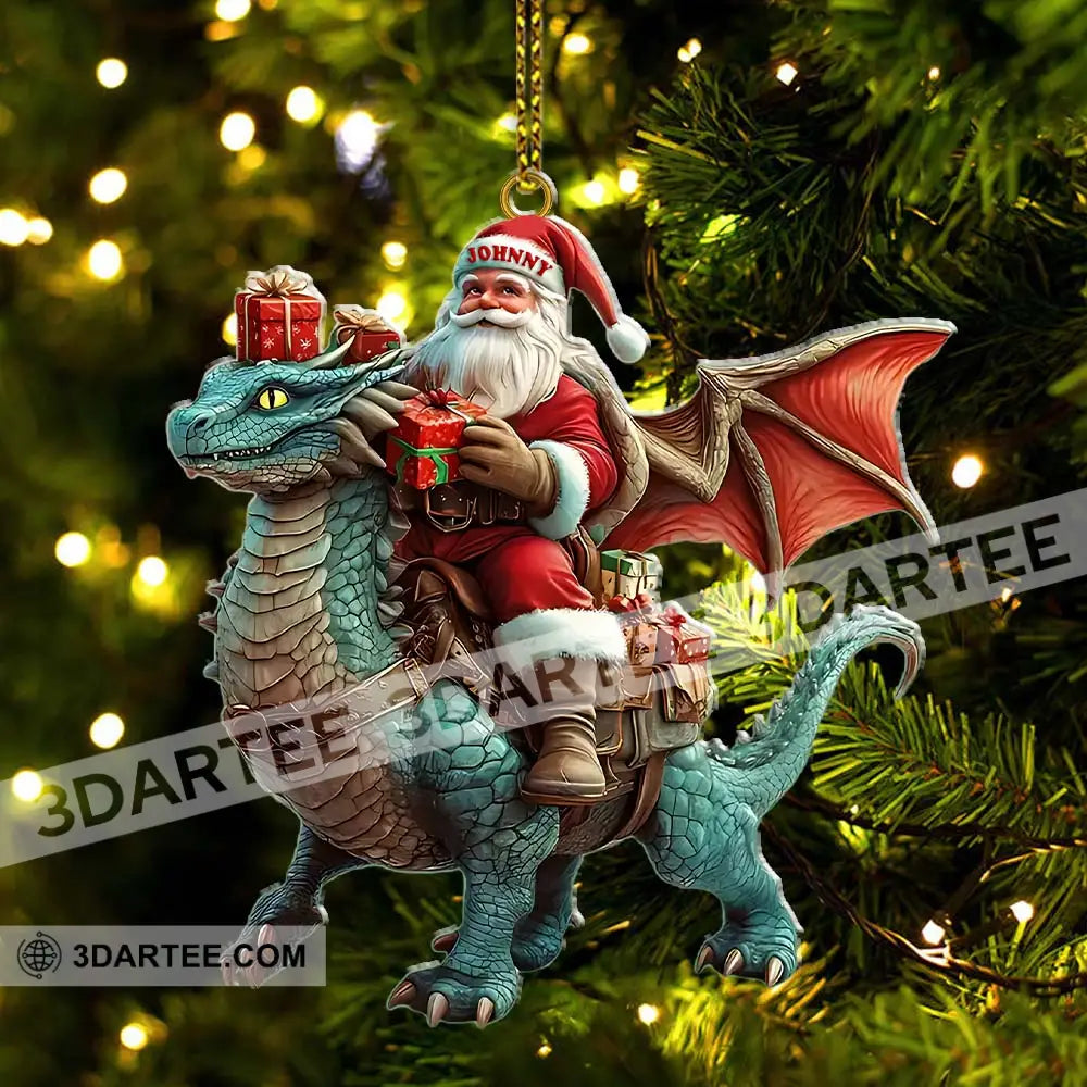 Custom Name Santa Dragon Ornament Christmas Gift For Lover