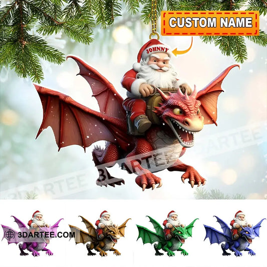 Custom Name Santa Dragon Ornament Christmas Gift For Lover