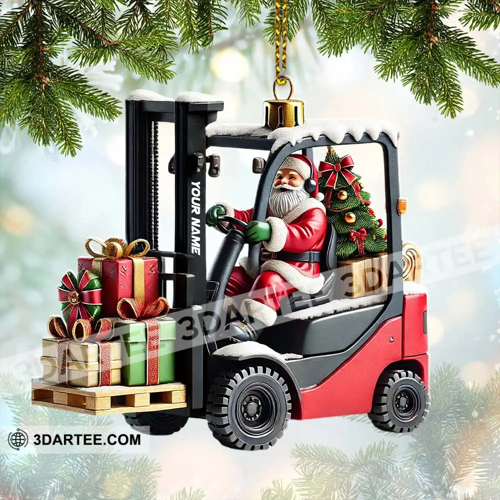 Custom Name Santa Truck Ornament Christmas Gift Decoration 3.54’’ / 1