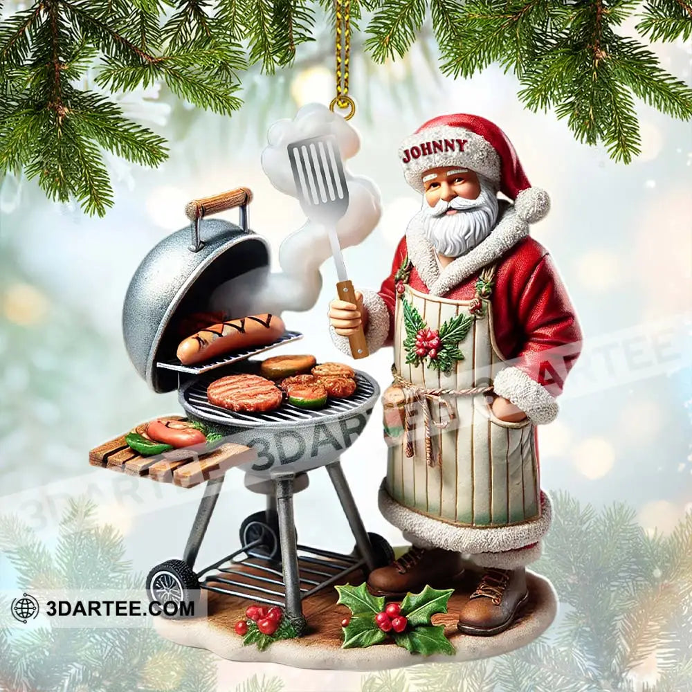 Custom Name Santa Grill Ornament Christmas Gift 3.54’’ / 1