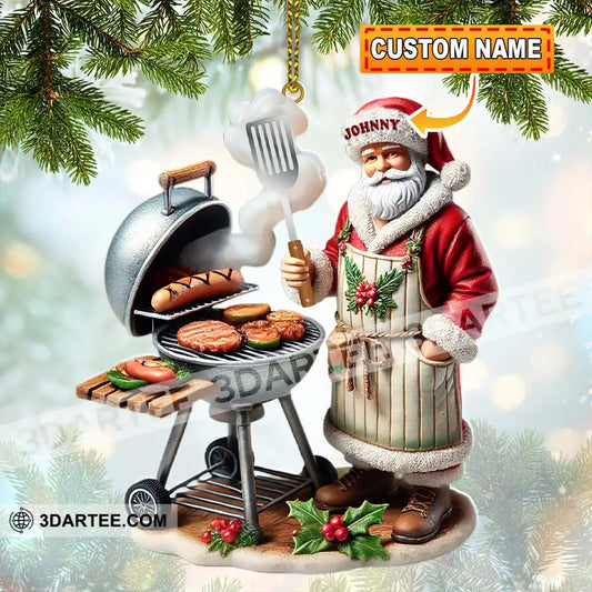 Custom Name Santa Grill Ornament Christmas Gift