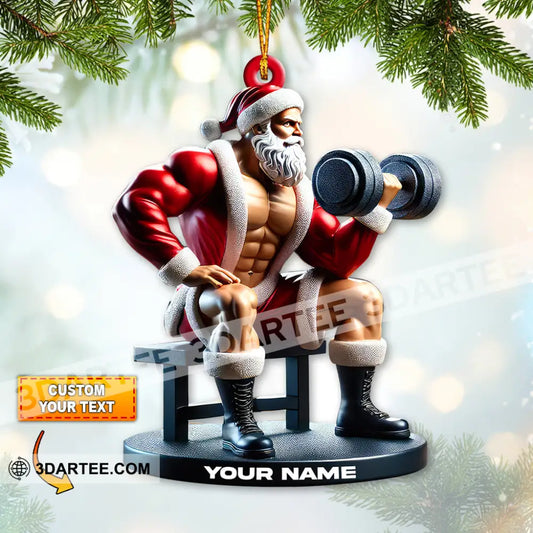 Custom Name Santa Gym Ornament Gymnastics Christmas Gift