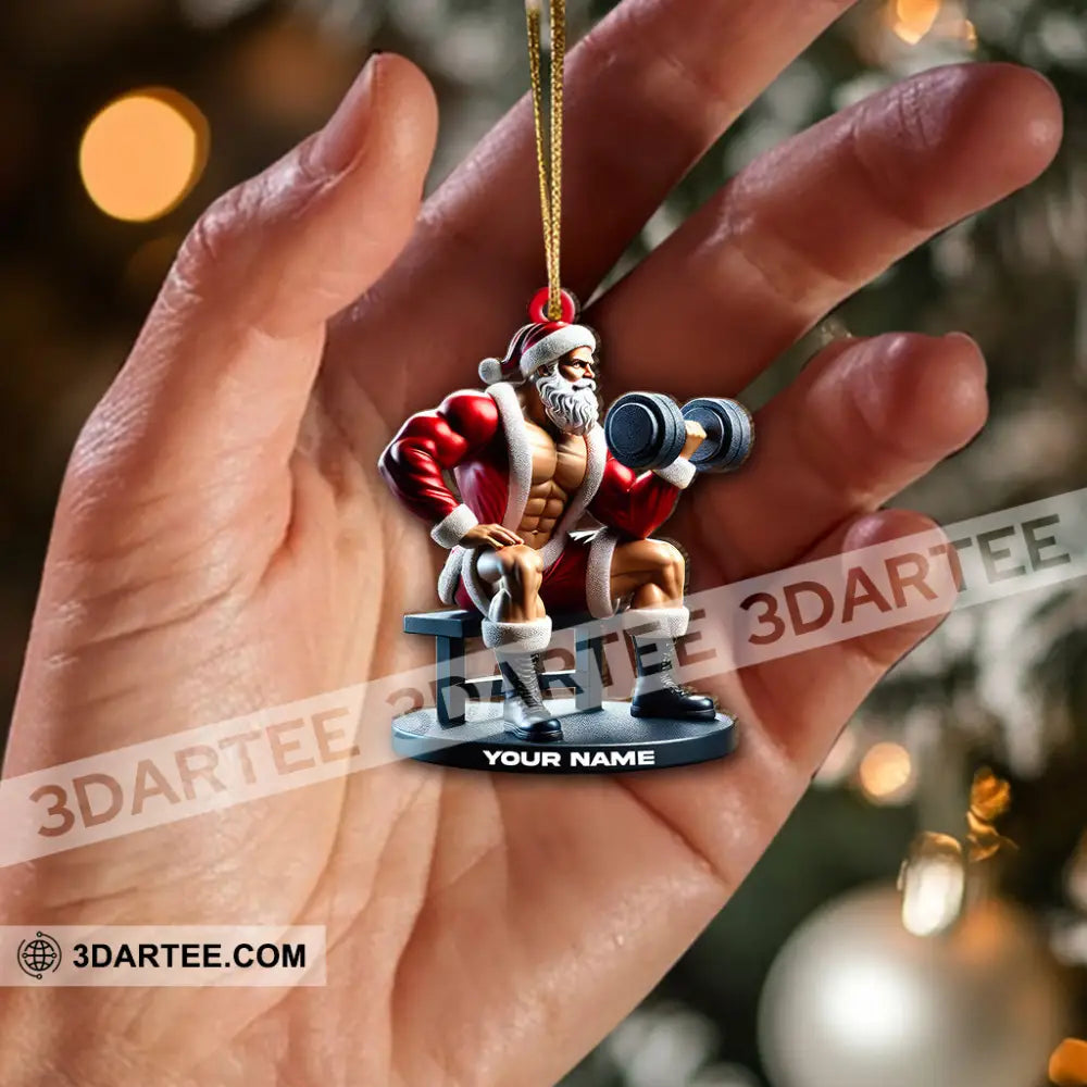 Custom Name Santa Gym Ornament Gymnastics Christmas Gift