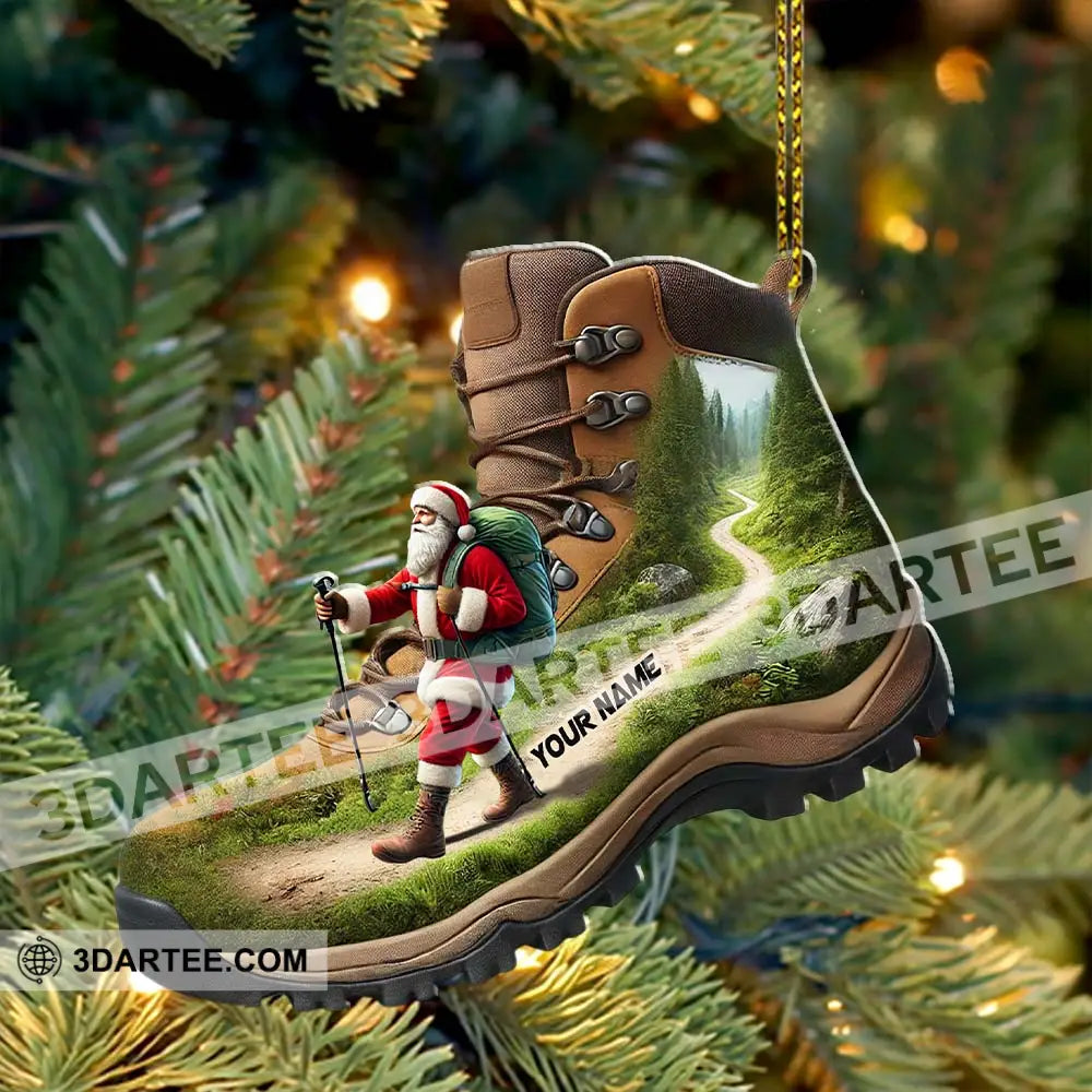 Custom Name Santa Hiking Ornament Lover Christmas Gift