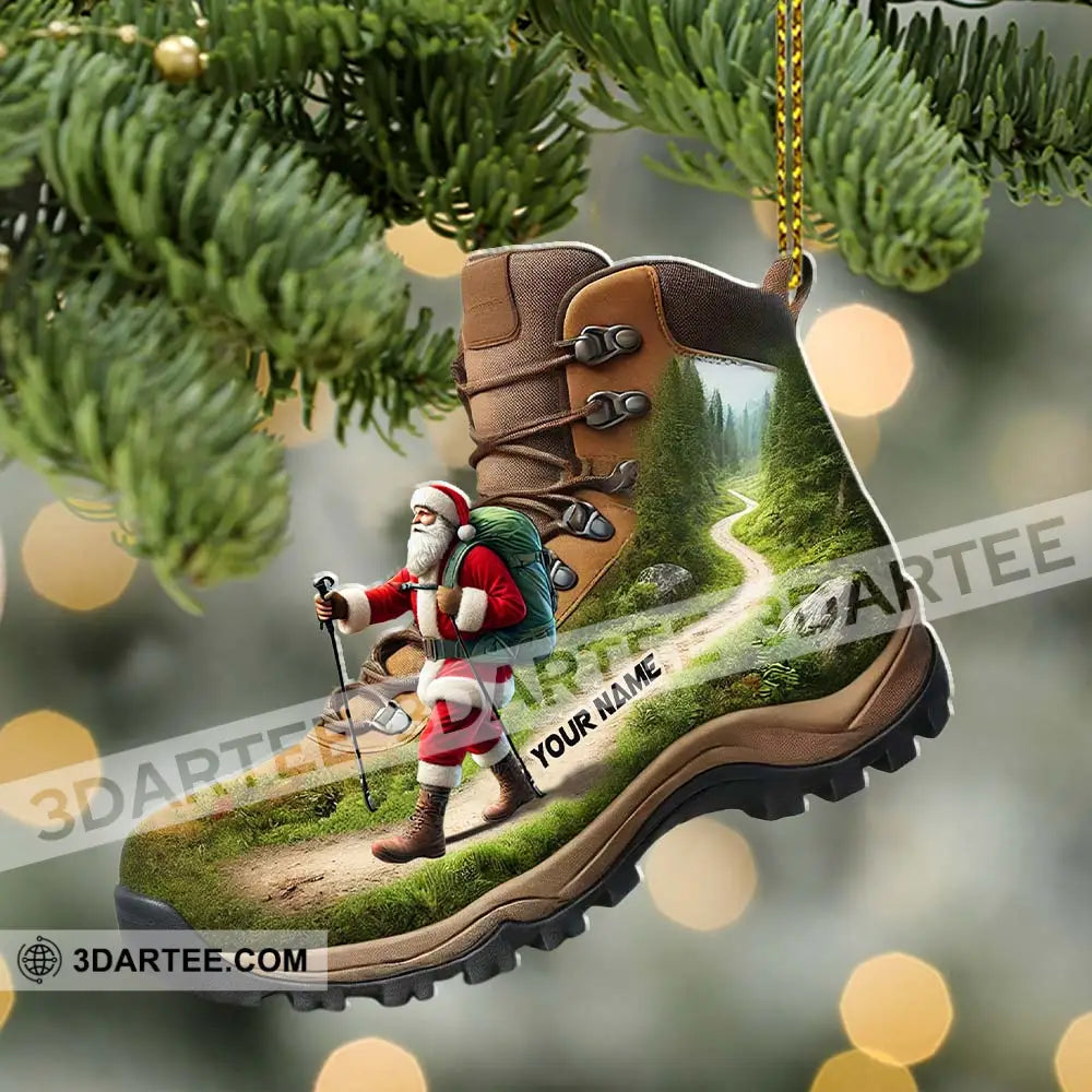 Custom Name Santa Hiking Ornament Lover Christmas Gift