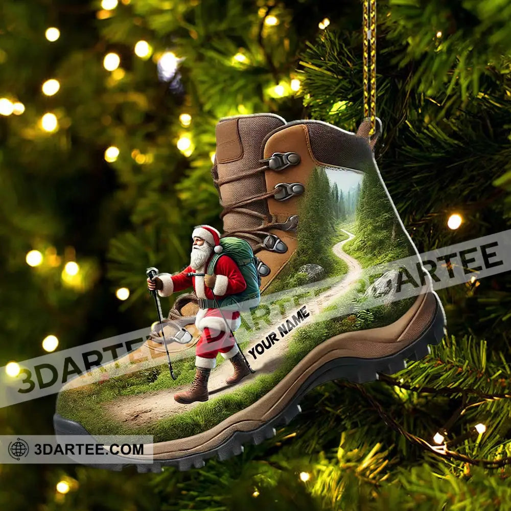 Custom Name Santa Hiking Ornament Lover Christmas Gift