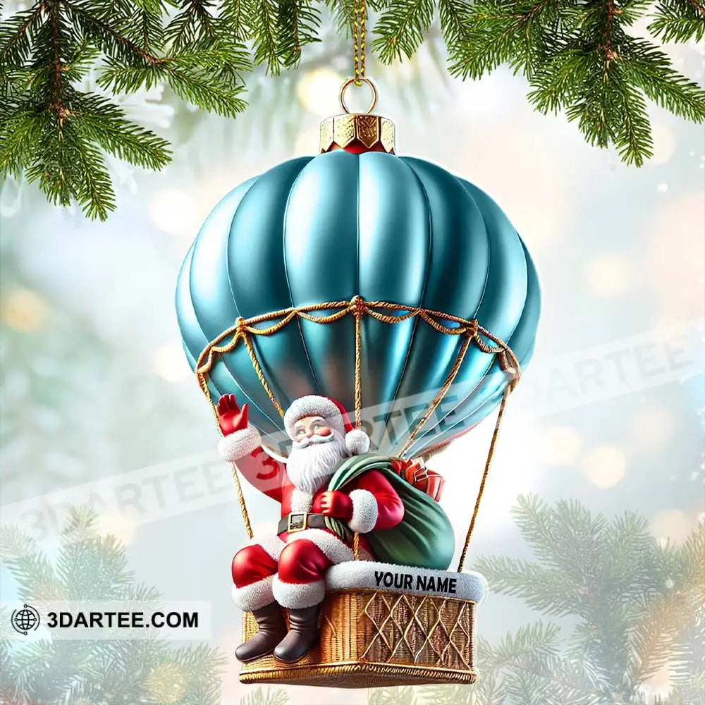 Custom Name Santa Hot Air Balloon Ornament Christmas Gift 3.54’’ / 1