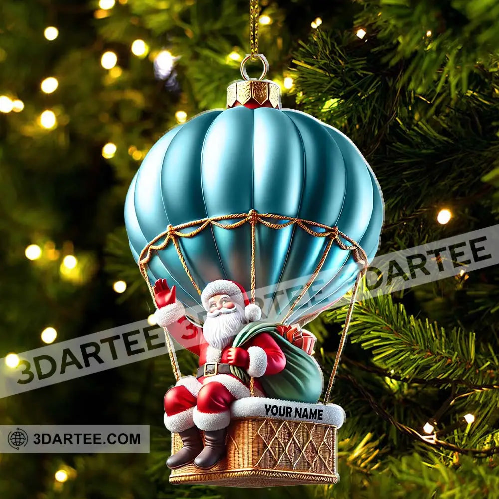 Custom Name Santa Hot Air Balloon Ornament Christmas Gift
