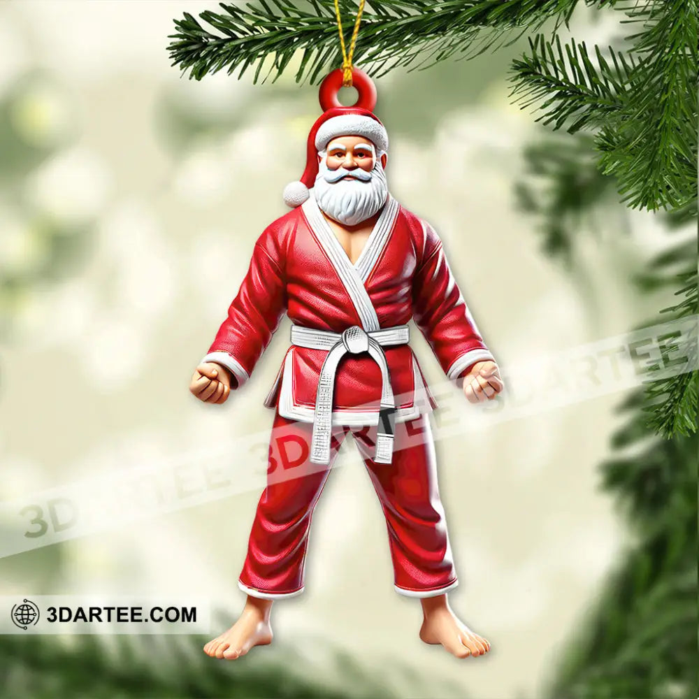 Custom Name Santa Jiujutsu Ornament Christmas Gift 3.54’’ / 1