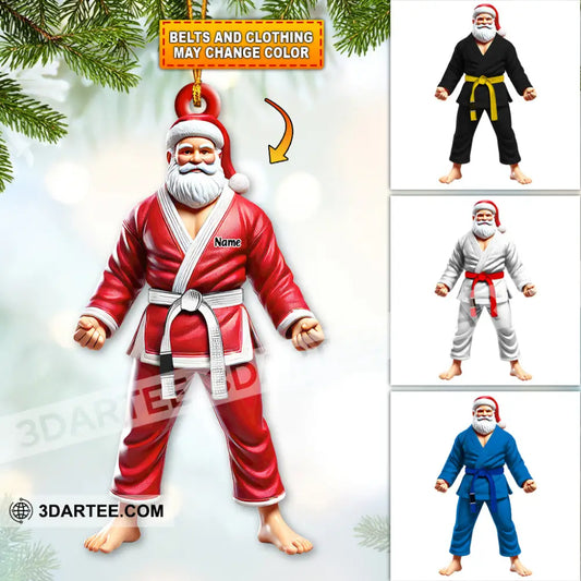 Custom Name Santa Jiujutsu Ornament Christmas Gift