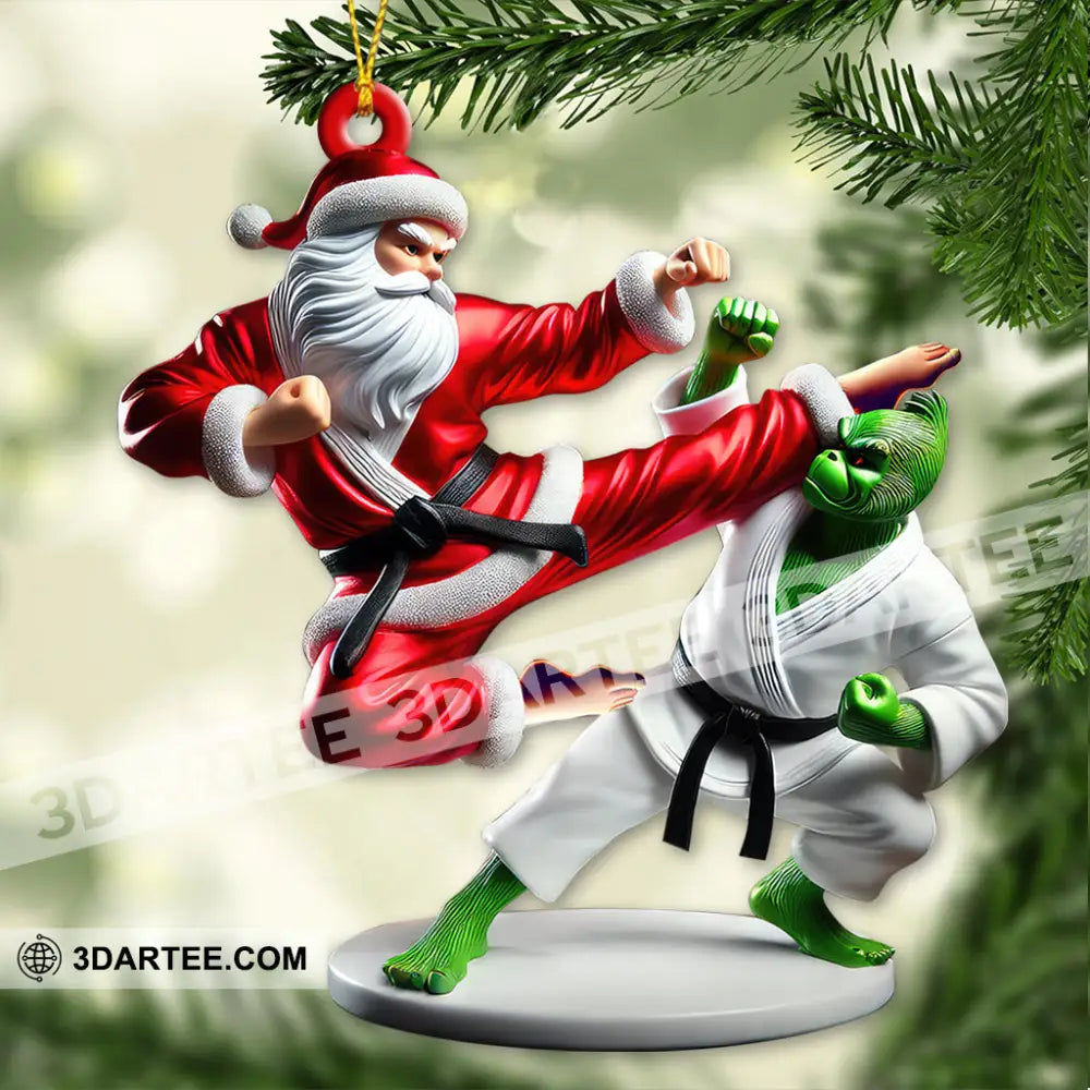 Custom Name Santa Karate Ornament Christmas Gift 3.54’’ / 1