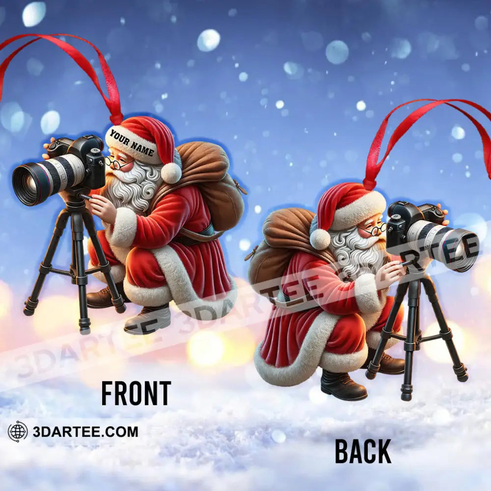 Custom Name Santa Microscope Ornament Love Christmas Decoration