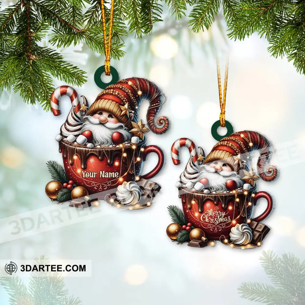 Custom Name Santa Ornament Home Decor Christmas Gift 3.54’’ / 1 Ornament Ornament