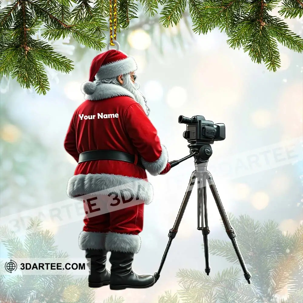 Custom Name Santa Photographer Ornament Christmas Gift 3.54’’ / 1