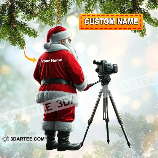 Custom Name Santa Photographer Ornament Christmas Gift