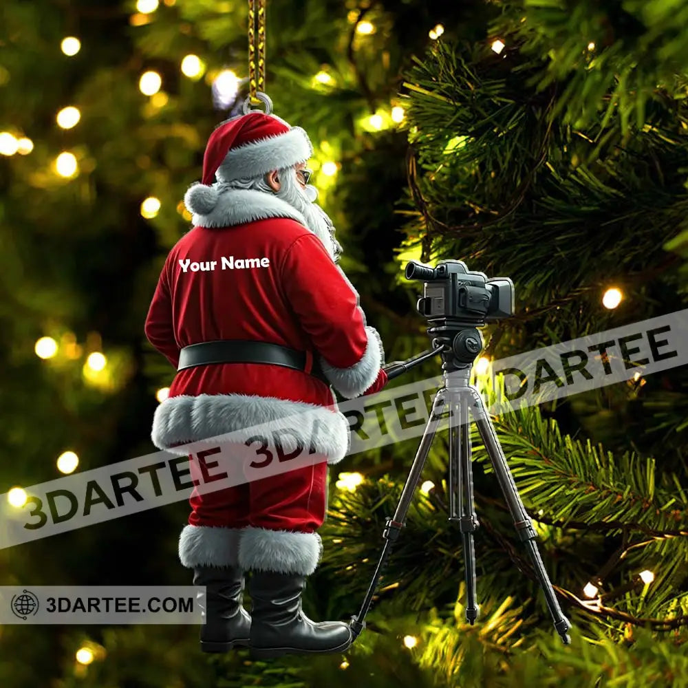 Custom Name Santa Photographer Ornament Christmas Gift