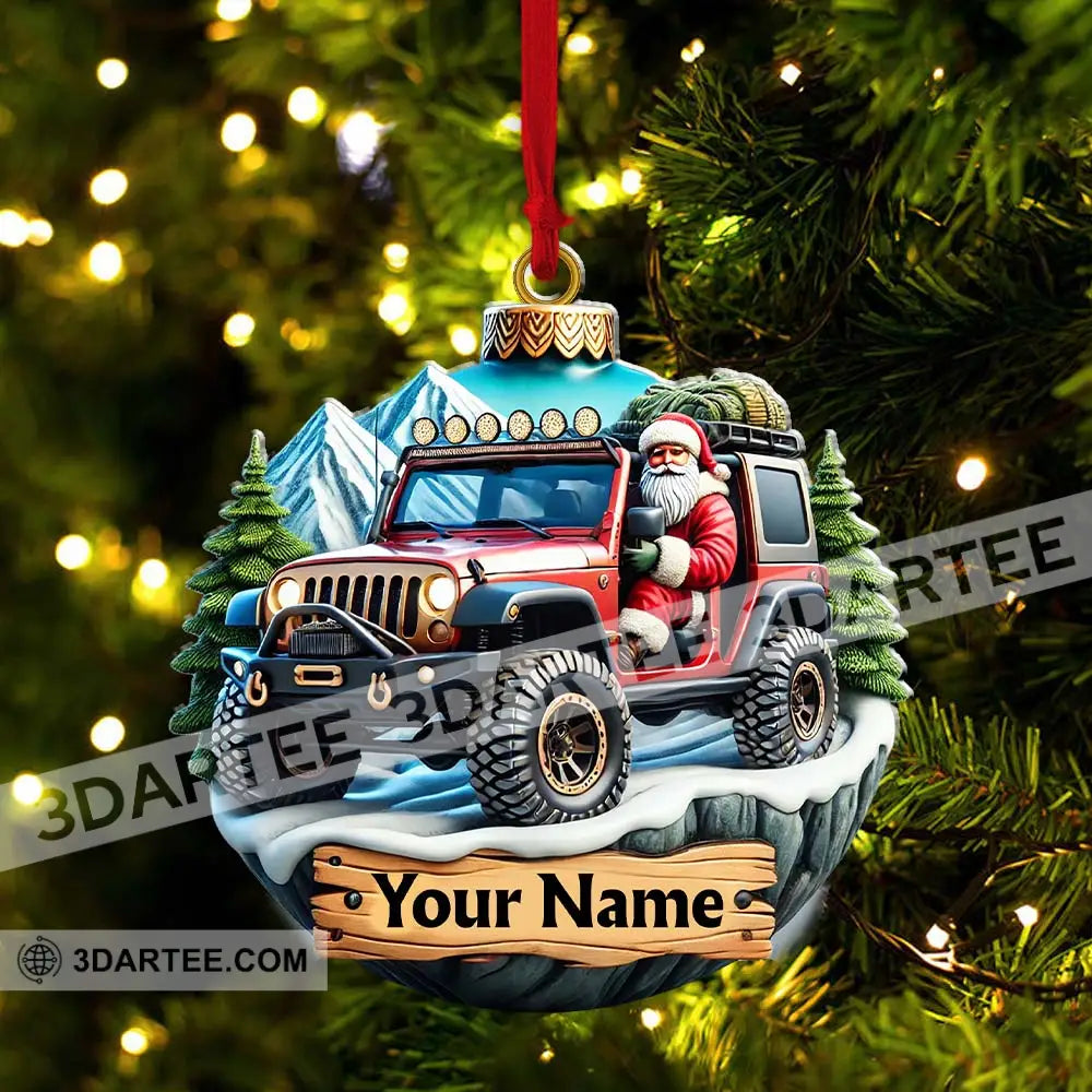 Custom Name Santa Ride Ornament Christmas Gift