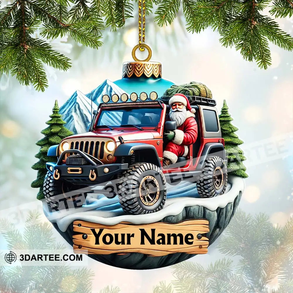 Custom Name Santa Ride Ornament Christmas Gift